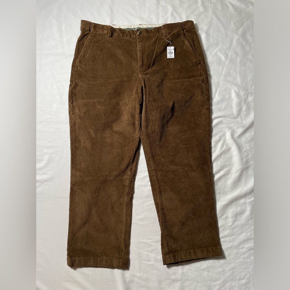 NWT L.L Bean Brown sepia Corduroy Pants men’s size 42 x 29